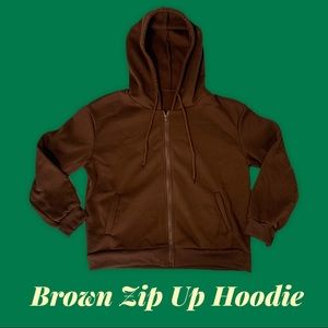 Brown Zip Up Hoodie